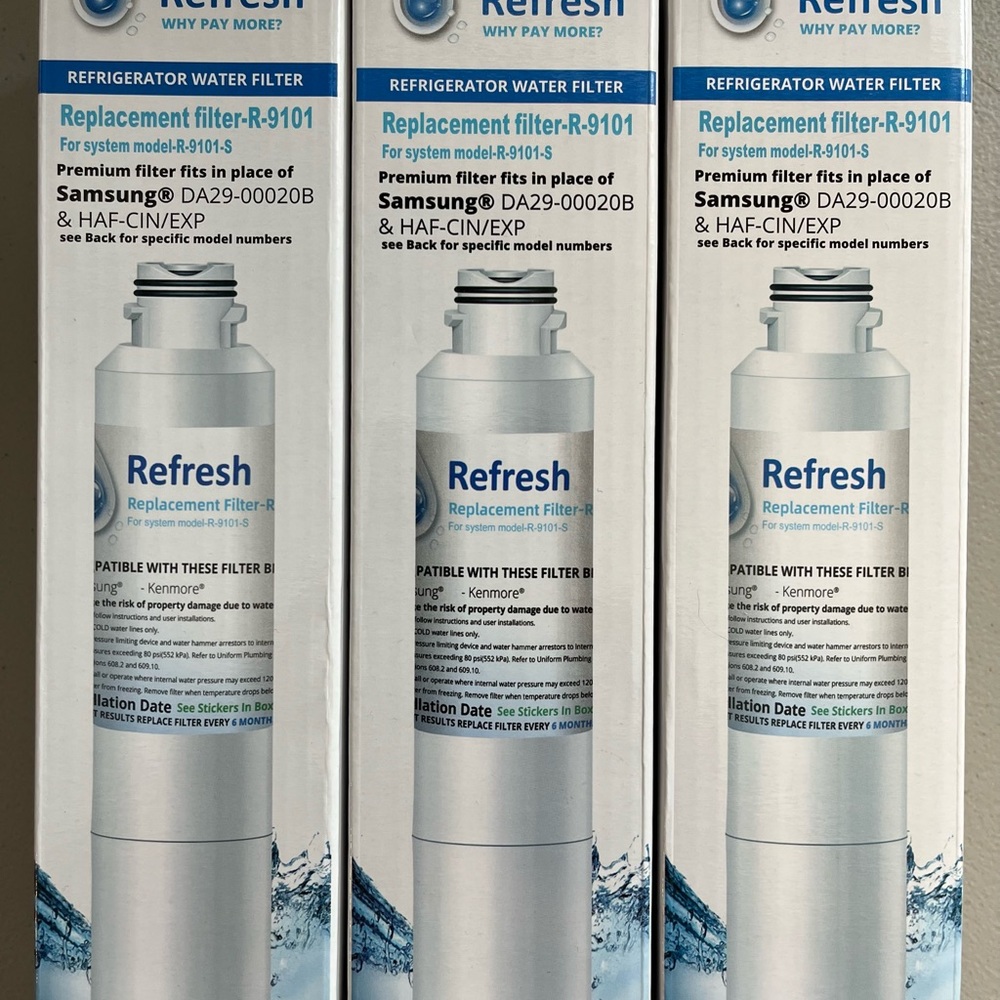 Refresh Replacement Refrigerator Water Filters Lot of 3